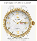 WWOOR New diamond Women Bracelet Watches Waterproof Ladies Watch Stainless Steel fashion Dress Quartz Watch Women Reloj Mujer
