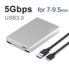 HDD enclosure USB 3.1 Type C SSD case enclosure portable hard drive caddy 6Gbps 2.5'' sata 7-9.5-15mm full aluminum case