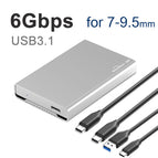 HDD enclosure USB 3.1 Type C SSD case enclosure portable hard drive caddy 6Gbps 2.5'' sata 7-9.5-15mm full aluminum case