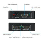 HDMI-compatible 1 in 2 out 1080p 4K 1x2 HDCP Stripper 3D Splitter Power Signal Amplifier