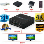HDMI-compatible 1 in 2 out 1080p 4K 1x2 HDCP Stripper 3D Splitter Power Signal Amplifier