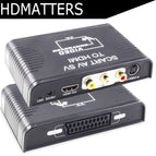 HDmatters S-video composite AV Scart to hdmi converter Switcher S-video+RCA+Scart to HDMI out