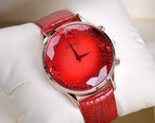HK GUOU Brand Quartz Lady watch Rhinestone Waterproof Women's Watch Genuine Leather Upscale Large Dial Luxury Gift Wristwatches