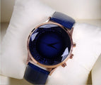 HK GUOU Brand Quartz Lady watch Rhinestone Waterproof Women's Watch Genuine Leather Upscale Large Dial Luxury Gift Wristwatches