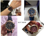 GUOU Watch Luxury Ladies Watch Fashion Quartz Watch Women Rhinestone Leather Casual Women's Watch Rose Gold relogio feminino