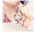GUOU Brand Leather Analog Watch Women Fashion Casual Quartz Watches Ladies Datejust Wristwatch Hodinky Ceasuri relogio feminino
