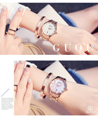 Fashion Luxury GUOU Watch Women Watch Reloj Mujer Stainless Steel Quality Diamond Ladies Quartz Watch Women Rhinestone Watches