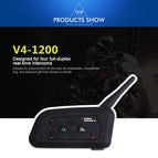 2PCS VNETPHONE V4 850Mah Bluetooth Motorcycle Intercom Helmet Headset Speaker Talking Wireless Communicator With FM