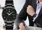 WWOOR Top Brand Luxury Men Stainless Steel Waterproof Sports Watches Men's Quartz Analog Date Clock Male Black Strap Wrist Watch