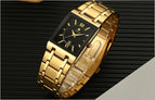 Men Watches Top Brand Luxury WWOOR Gold Black Square Quartz watch men 2019 Waterproof Golden Male Wristwatch Men watches 2019