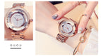 High Quality Hot Sales Women Rolling Drill Watches Luxury Quicksand Gift Watch Stainless Steel Rhinestone Wristwatches GUOU 8039