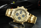 2019 New Luxury Brand WWOOR Men Sport Watches Men's Quartz Digital Analog Clock Man Full Steel Wrist watch relogio masculino BOX