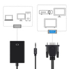 New VGA Male to HDMI Female Converter Adapter Cable With Audio Output 1080P VGA HDMI Adapter for PC laptop to HDTV Projector r10