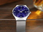 WWOOR Fashion Mens Watches Auto Date Luxury Quartz Watch Men Casual Slim Mesh Steel Waterproof Sport Watch Relogio Masculino