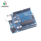 high quality One set UNO R3 Official Box ATMEGA16U2+MEGA328P Chip For Arduino UNO R3 Development board + USB CABLE