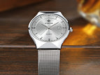 WWOOR Fashion Mens Watches Auto Date Luxury Quartz Watch Men Casual Slim Mesh Steel Waterproof Sport Watch Relogio Masculino