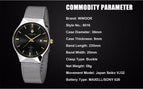 Top Brand Luxury WWOOR Men's Watches Stainless Steel Band Analog Display Quartz Wrist Watch Ultra Thin Dial Fashion Dress Watch