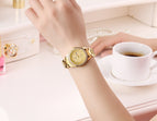 WWOOR New Gold Women Bracelet Watches Waterproof Ladies Watch Stainless Steel Casual Dress Woman Quartz Watch Women Reloj Mujer