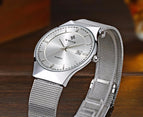 Top Brand Luxury WWOOR Men's Watches Stainless Steel Band Analog Display Quartz Wrist Watch Ultra Thin Dial Fashion Dress Watch
