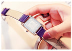 GUOU Square Dial Women Watch with Date Leather Band 16mm Rose Gold Female Water Proof Rectangle Ladies Quartz Wristwatches 8089