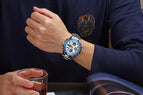 WWOOR All Steel Digital Men's Quartz LED Dual Display Military GOLD Clock Men's Luxury Alarm Waterproof Sports Watches 8019