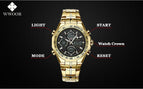 2019 New Luxury Brand WWOOR Men Sport Watches Men's Quartz Digital Analog Clock Man Full Steel Wrist watch relogio masculino BOX