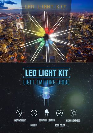 100PCS F5 5MM LED Diode Kit 3V DIY Set Light Emitting Warm White Green Red Blue Yellow Orange Purple UV Pink Ultra Bright 20mA wholesale bulk price