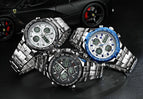 2019 New Luxury Brand WWOOR Men Sport Watches Men's Quartz Digital Analog Clock Man Full Steel Wrist watch relogio masculino BOX