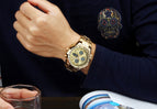 2019 New Luxury Brand WWOOR Men Sport Watches Men's Quartz Digital Analog Clock Man Full Steel Wrist watch relogio masculino BOX