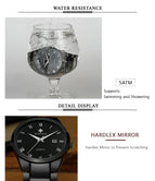 WWOOR Top Brand Luxury Men Stainless Steel Waterproof Sports Watches Men's Quartz Analog Date Clock Male Black Strap Wrist Watch