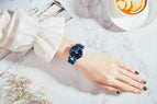 Fashion WWOOR Luxury Stainless Steel Watches Women Quartz Bracelet Watch Ladies Dress Watches Blue Clock relogios Montre Femme