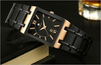 Men Watches Top Brand Luxury WWOOR Gold Black Square Quartz watch men 2019 Waterproof Golden Male Wristwatch Men watches 2019