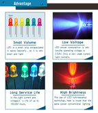 100PCS F5 5MM LED Diode Kit 3V DIY Set Light Emitting Warm White Green Red Blue Yellow Orange Purple UV Pink Ultra Bright 20mA wholesale bulk price