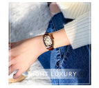 GUOU Ladies Watch Retro Rectangle Women's Watches Wrist Watches For Women Bracelet Genuine Clock relogio feminino saat