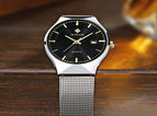 WWOOR Fashion Mens Watches Auto Date Luxury Quartz Watch Men Casual Slim Mesh Steel Waterproof Sport Watch Relogio Masculino