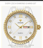 WWOOR New Gold Women Bracelet Watches Waterproof Ladies Watch Stainless Steel Casual Dress Woman Quartz Watch Women Reloj Mujer