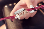2018 Women Man Lover Square Rose Gold Alloy And Leather Quartz Watch GUOU Luxury Waterproof for Woman Ladies Gilrs Wrist watches