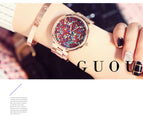 GUOU Women Watches Top Brand Luxury Colorful Diamond Wrist Watches Fashion Shiny Rhinestone Watch Rose Gold Clock reloj mujer