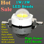 Wholesale 500pcs 1w 3w led chips bulb diode RGB/Red/Yellow/Blue/Green/Cold Whie/Natural White/Warm White Light Source