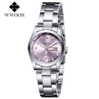 WWOOR Luxury Brand Watches Women's Full Steel Business Casual Wrist Watches Women Date Day Clock Luminous Quartz Watch Reloj