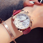 2018 Women Man Lover Square Rose Gold Alloy And Leather Quartz Watch GUOU Luxury Waterproof for Woman Ladies Gilrs Wrist watches