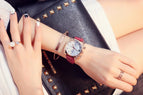 2018 Women Man Lover Square Rose Gold Alloy And Leather Quartz Watch GUOU Luxury Waterproof for Woman Ladies Gilrs Wrist watches