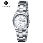 WWOOR Luxury Brand Watches Women's Full Steel Business Casual Wrist Watches Women Date Day Clock Luminous Quartz Watch Reloj