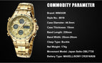 2019 New Luxury Brand WWOOR Men Sport Watches Men's Quartz Digital Analog Clock Man Full Steel Wrist watch relogio masculino BOX