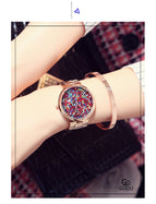 GUOU Women Watches Top Brand Luxury Colorful Diamond Wrist Watches Fashion Shiny Rhinestone Watch Rose Gold Clock reloj mujer