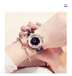 GUOU Brand Leather Analog Watch Women Fashion Casual Quartz Watches Ladies Datejust Wristwatch Hodinky Ceasuri relogio feminino