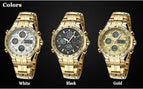 2019 New Luxury Brand WWOOR Men Sport Watches Men's Quartz Digital Analog Clock Man Full Steel Wrist watch relogio masculino BOX
