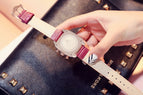 2018 Women Man Lover Square Rose Gold Alloy And Leather Quartz Watch GUOU Luxury Waterproof for Woman Ladies Gilrs Wrist watches