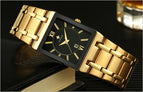 Men Watches Top Brand Luxury WWOOR Gold Black Square Quartz watch men 2019 Waterproof Golden Male Wristwatch Men watches 2019