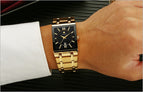 Men Watches Top Brand Luxury WWOOR Gold Black Square Quartz watch men 2019 Waterproof Golden Male Wristwatch Men watches 2019